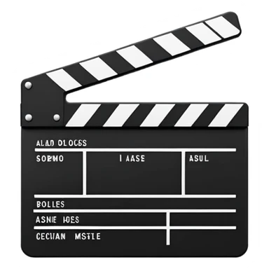 super minimalist clapperboard, clean lines, basic geometric shapes only, monochromatic design sticker