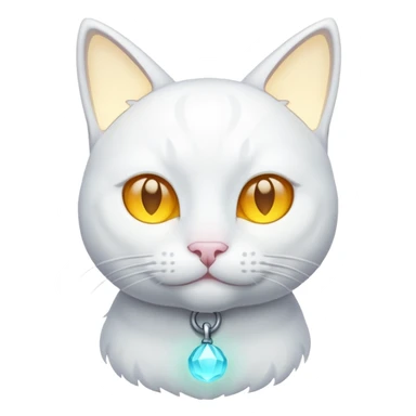 white cat luminous sticker