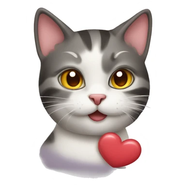 Cat giving heart kiss sticker