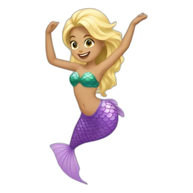 blonde girl mermaid dancing sticker