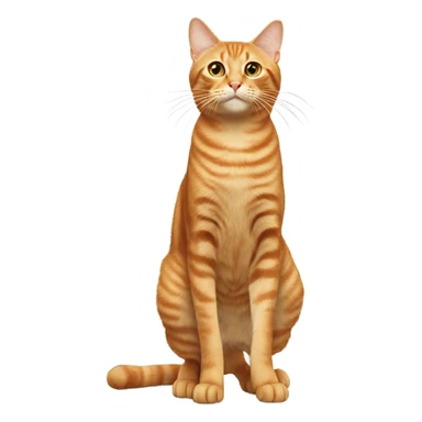 Tabby orange cat stands up sticker