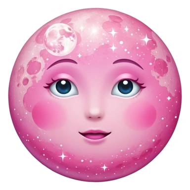 Pink sparkly moon sticker