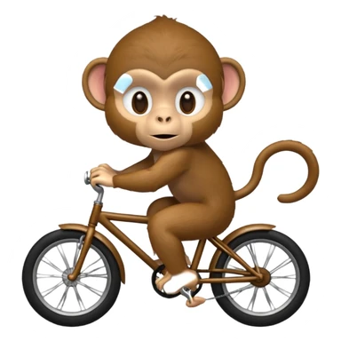 monkey sitting as if he was on a bike but no bike sticker