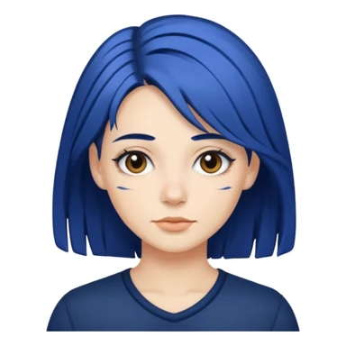 Navy blue hair with white streaks  sticker
