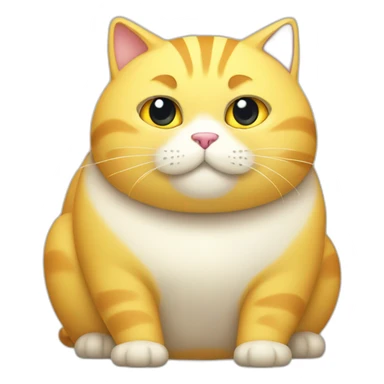 yellow fat cat with white belly sticker