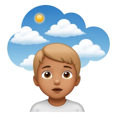 kid looking towards the sky sticker