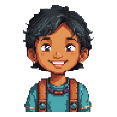 happy Indian kid listening to a story sticker