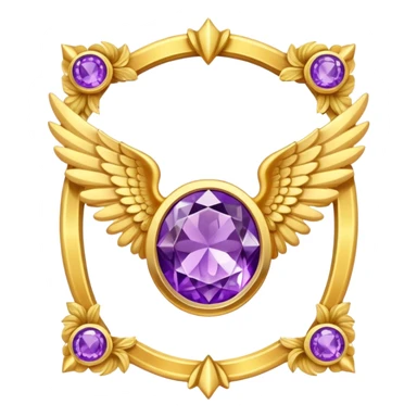 4th place award Number in frame decorated with golden angel  wings and amethyst  stone sticker