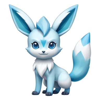 Kawaii Glaceon ice type Pokémon full body sticker