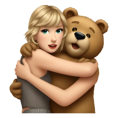Taylor swift hugging a bear sticker