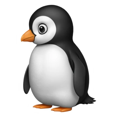 penguin side slightly side ways eyes facing forward suspiciously and funny sticker
