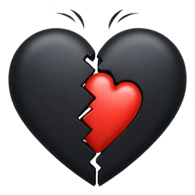 Black broken heart sticker
