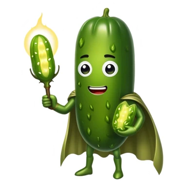 Superhero holding a pickle sticker