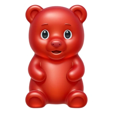 beautiful red gummy bear with long hair, only head sticker