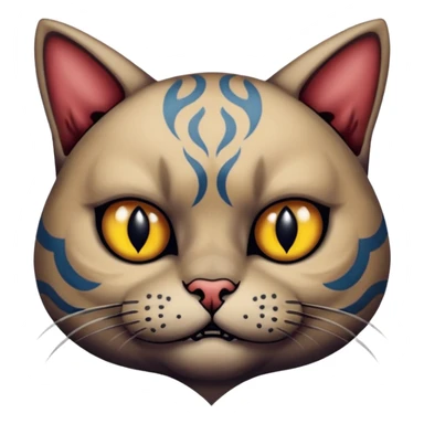 tattooed-scary-looking-cat-with-heavy-face-tattoes sticker