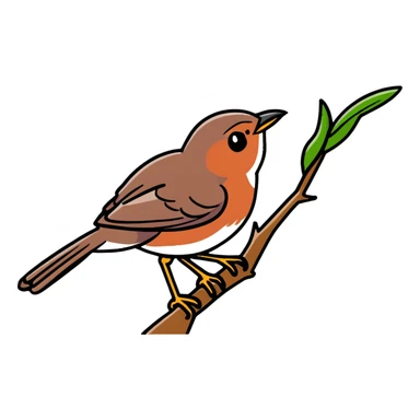 Cetti's warbler bird sticker