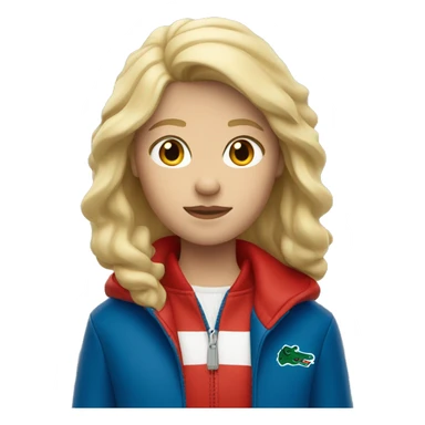 Blond girl with red lacoste jacket sticker
