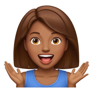 Woman brown hair with mouth open sticker