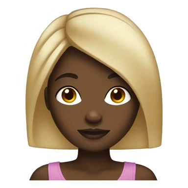 black girl with black and blonde hair sticker
