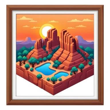 Isometric Sedona sunset sticker