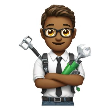 Nerd holding tech and tools sticker