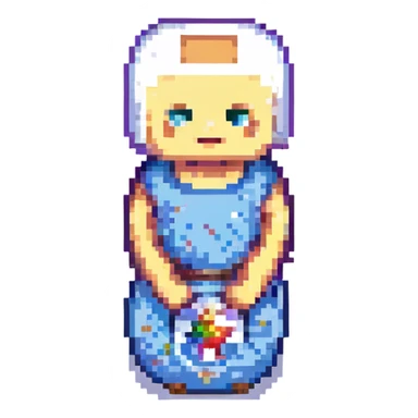 pixel art flour sack, small and blocky sticker