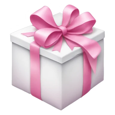 Present emoji but white box and pink bow  sticker
