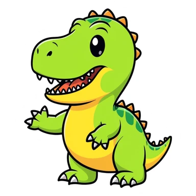 tongue out with hands to the side dinosaur sticker