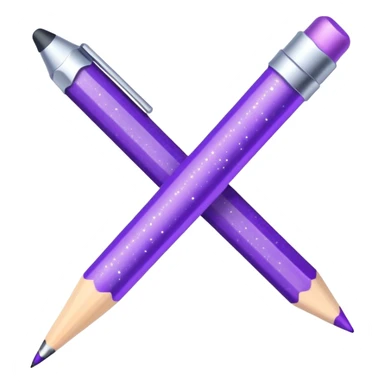 Glitter Purple and Cian pencil hand write  sticker