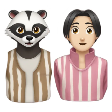 A badger and a narutomaki sticker