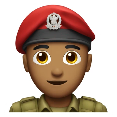 soldier with a red beret sticker