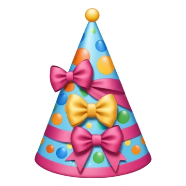 birthday hat with a bow sticker