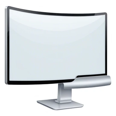 Create a professional emoji for UX/UI design. Show a curved monitor with 2 windows : one displaying white empty page, and the other showing the completed web interface. Use modern, professional colors. Do not include any emojis or smiley faces. Make the background transparent. sticker