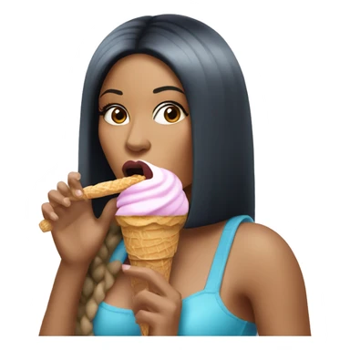 Nicki minaj eating an ice cream sticker