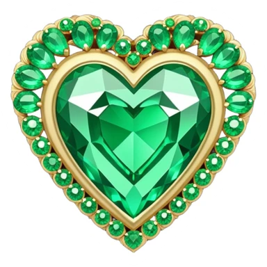 Green jeweled heart sticker