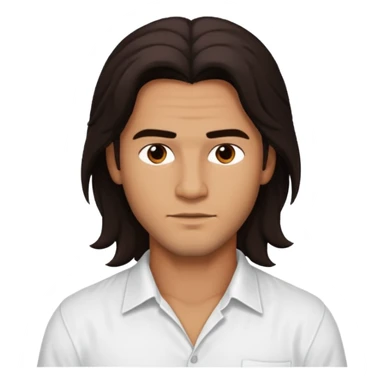 Pana Hema Taylor, male actor (b.1989) with tan skin, dark brown long hair sticker