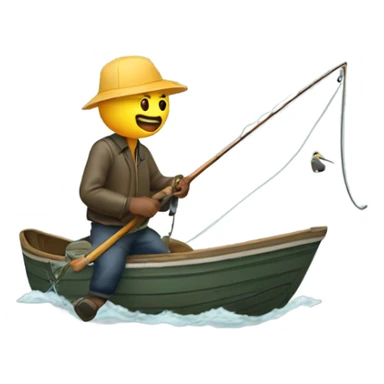 Fisherman reeling in a boot sticker