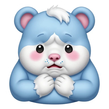 FAT carebear that is crying. sticker