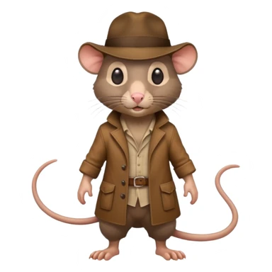 🐀 full body rat wearing Indiana jones hat sticker