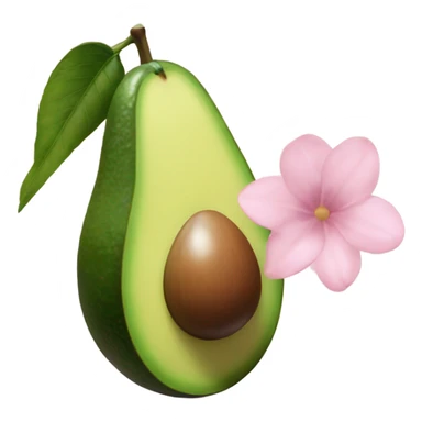 Realistic avacado with pale pink flower sticker