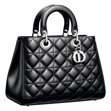 black and silver Dior bag sticker