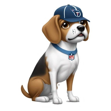 Dog as a Tennessee Titans fan sticker