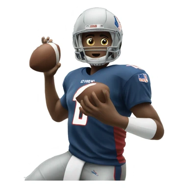 America Football Quarterback throwing a football sticker