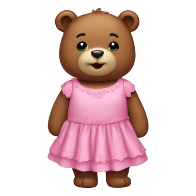 Bear in dress pink sticker
