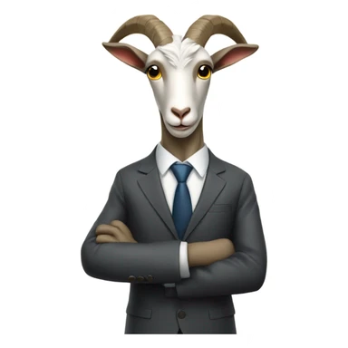 goat wearing suit and tie and teaching sticker