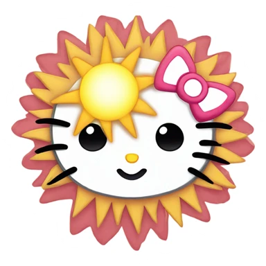 Hello kitty and sun cute sticker