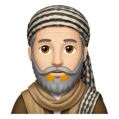 abraham from the bible, long beard, with keffiyeh sticker