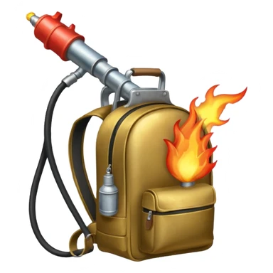flame thrower with backpack sticker