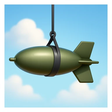 Create an emoji that looks exactly like the reference image in iOS emoji style. The emoji should have 3D appearance, shiny surface, smooth gradients, soft shadows, and a realistic bomb shape with a classic emoji look. sticker