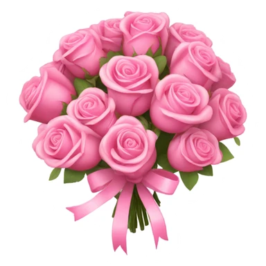 pink rose bouquet with pink ribbons  sticker